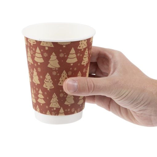 Fiesta Recyclable Hot Cup Double Wall Festive 12oz Pack of 500 (HX282)