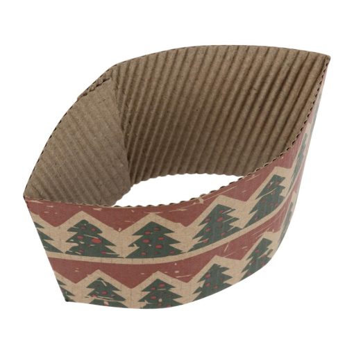 Fiesta Recyclable Festive Cup Sleeves for 12oz Hot Cups Pack of 100 (HX285)