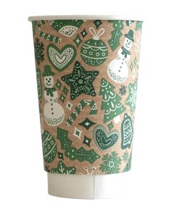 Vegware Double Wall 2024 Xmas Cup 89-Series - 16oz Pack of 400 (HX494)