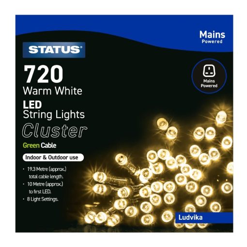 Status Ludvika 720 Warm White LED Indoor-Outdoor String Lights (HY744)