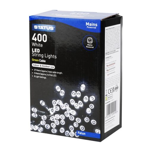 Status Falun 400 Cool White LED Indoor-Outdoor String Lights (HY747)