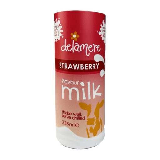 Delamere Dairy Strawberry Flavour Milk 235ml CartoCan Pack of 12 (KA257)