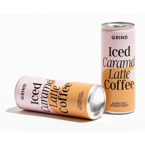 Grind Iced Caramel Latte Coffee Cans 250ml Pack of 8 (KA273)