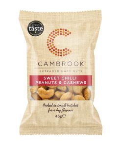 Cambrook Baked Sweet Chilli Peanuts and Cashews Snack Pack 45g Pack of 24 (KA483)