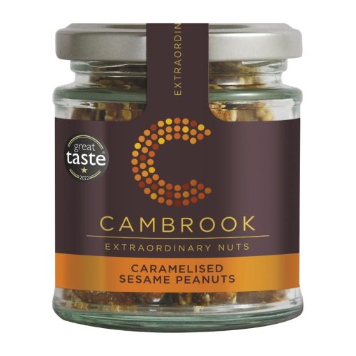 Cambrook Caramelised Sesame Peanuts Glass Jar 80g Pack of 15 (KA486)