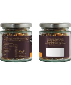 Cambrook Caramelised Sesame Peanuts Glass Jar 80g Pack of 15 (KA486)