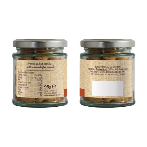 Cambrook Baked Salted Cashews Glass Jar 95g Pack of 15 (KA489)