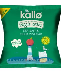 Kallo Sea Salt and Cider Vinegar Veggie Cake Snack Bags 22g Pack of 12 (KA518)