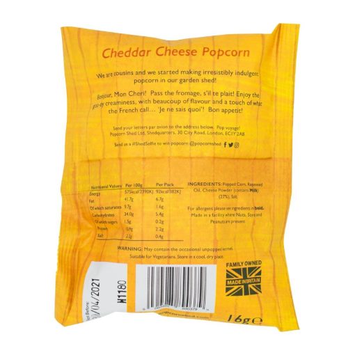 Popcorn Shed Say Cheese Popcorn Snack Pack 16g Pack of 16 (KA536)