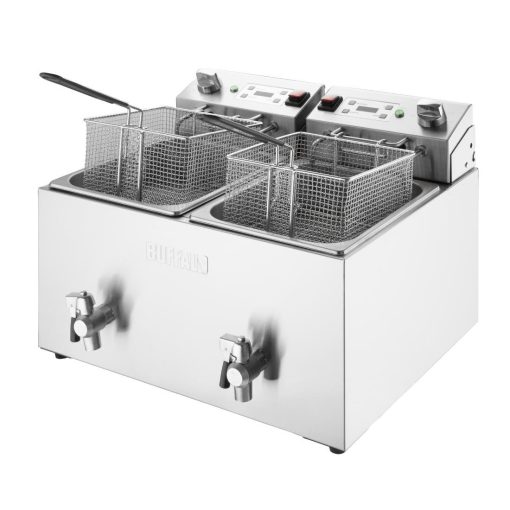 Buffalo Double Electric Fryer with Timer 2x8Ltr (CU621)