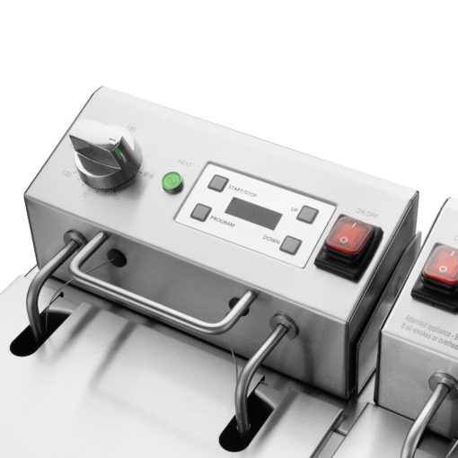 Buffalo Double Electric Fryer with Timer 2x8Ltr (CU621)