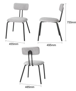 Bolero Fairfield Chairs Black and Grey Mix Pack of 2 (FU500)