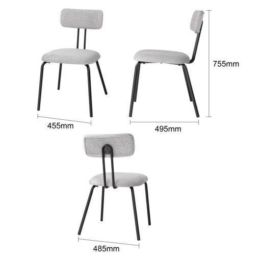 Bolero Fairfield Chairs Black and Grey Mix Pack of 2 (FU500)