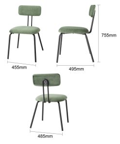 Bolero Fairfield Chairs Black and Green Mix Pack of 2 (FU501)