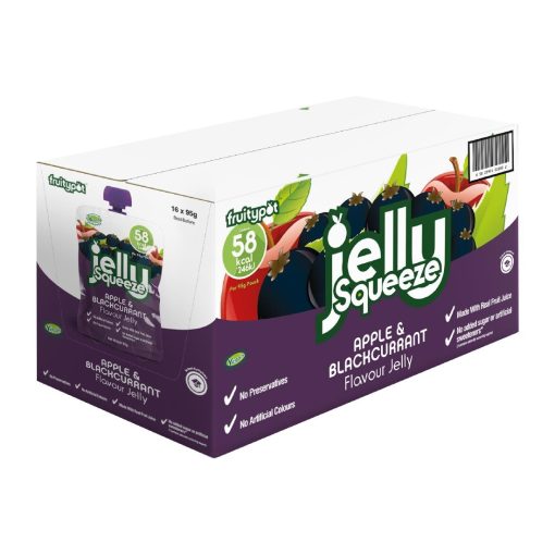 JellySqueeze Apple and Blackcurrant Flavour Jelly 95g Pack of 16 (HW354)