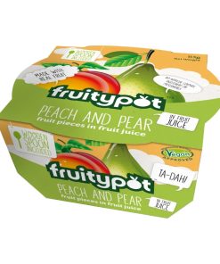 Fruitypot Peach and Pear in Juice with Spoon 113g Pack of 18 (HW356)