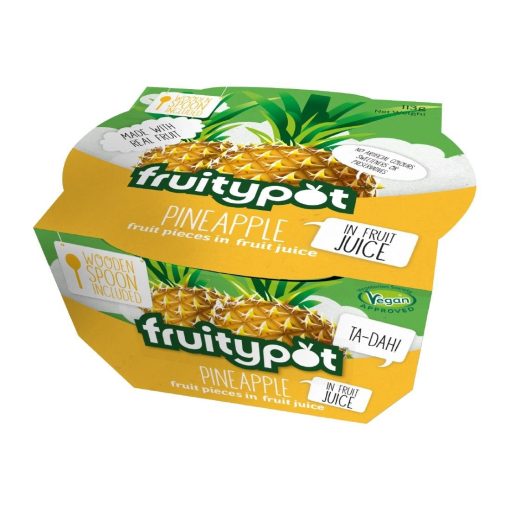 Fruitypot Pineapple in Juice with Spoon 113g Pack of 18 (HW357)