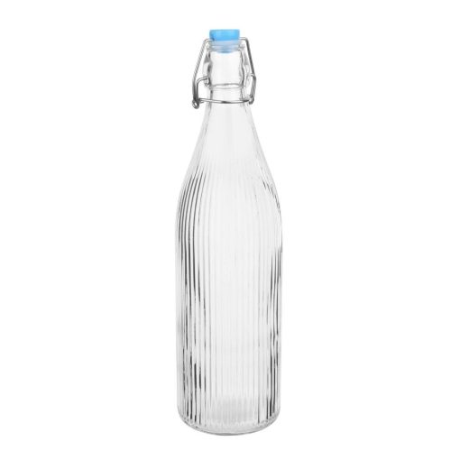 Olympia Ridged Swing Top Water Bottles 1Ltr Pack of 6 (HW793)