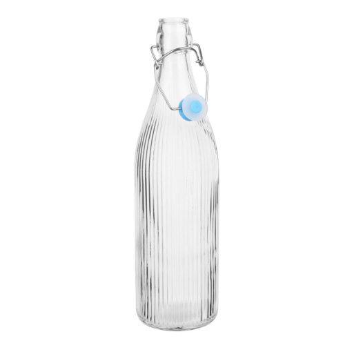 Olympia Ridged Swing Top Water Bottles 1Ltr Pack of 6 (HW793)