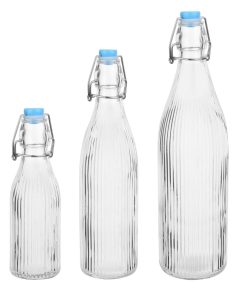 Olympia Ridged Swing Top Water Bottles 1Ltr Pack of 6 (HW793)