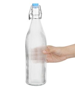 Olympia Ridged Swing Top Water Bottles 1Ltr Pack of 6 (HW793)