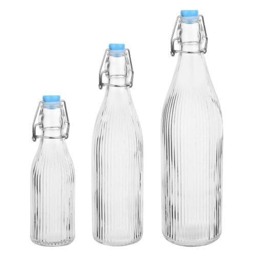 Olympia Ridged Swing Top Water Bottles 500ml Pack of 6 (HW794)