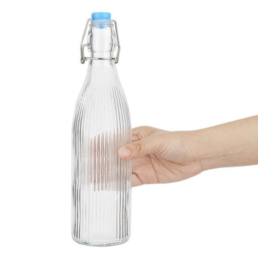 Olympia Ridged Swing Top Water Bottles 500ml Pack of 6 (HW794)