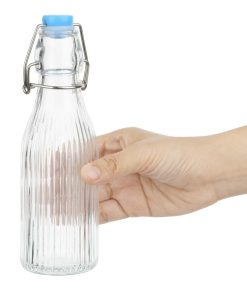 Olympia Ridged Swing Top Water Bottles 200ml Pack of 6 (HW795)