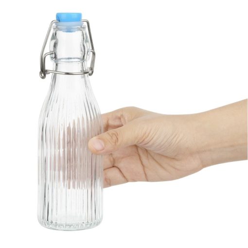 Olympia Ridged Swing Top Water Bottles 200ml Pack of 6 (HW795)