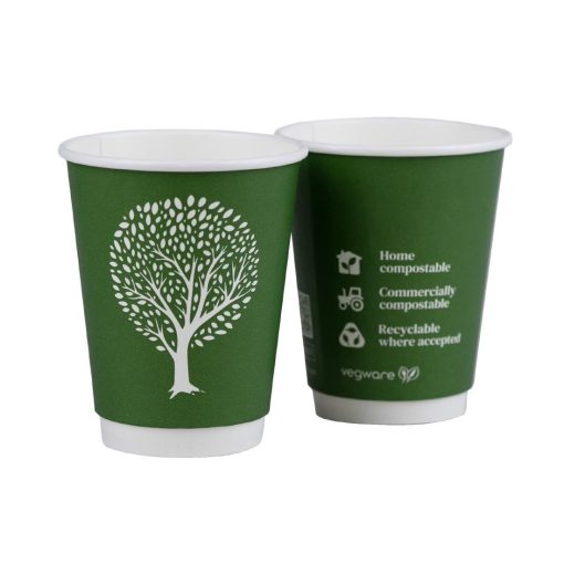 Vegware Green Tree Double Wall Hot Cups 8oz 79-Series Pack of 500 (HX486)