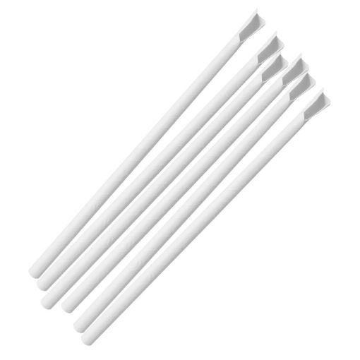 Fiesta Compostable Paper Spoon Straw White 210x8mm Pack of 250 (HU367)