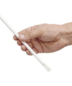 Fiesta Compostable Paper Spoon Straw White 210x8mm Pack of 250 (HU367)