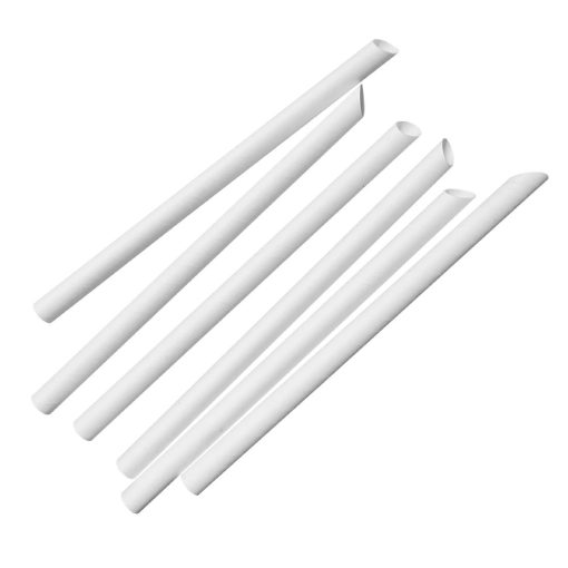 Fiesta Compostable Bubble Tea Straw White 12x210mm Pack of 150 (HU369)