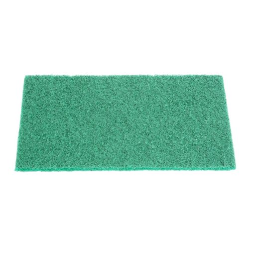 Jantex Green 100 Recycled Scouring Pads 9x6 Pack of 10 (HW010)