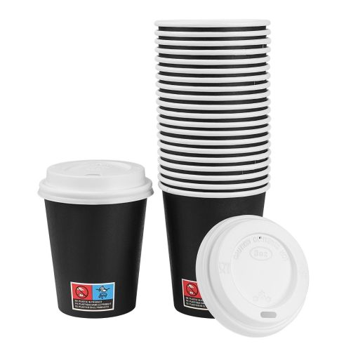 Nisbets Essentials Hot Cups and Lids Pack 8oz Pack of 350 (HW634)