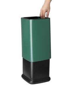 Bolero Square Waste Bin Green 10Ltr (HX262)