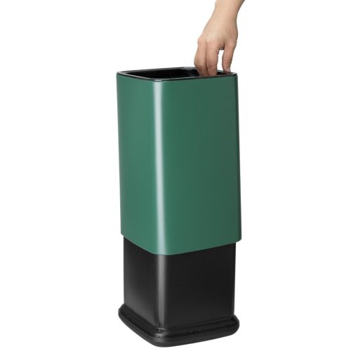 Bolero Square Waste Bin Green 10Ltr (HX262)