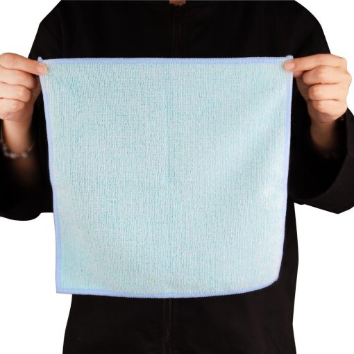 Jantex Microfibre Cloths Blue 400x400mm Pack 5 (HX269)