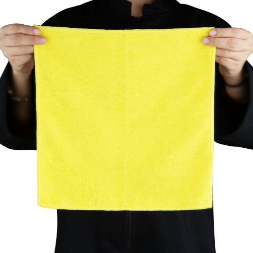 Jantex Microfibre Cloths Yellow Pack of 5 (HX272)