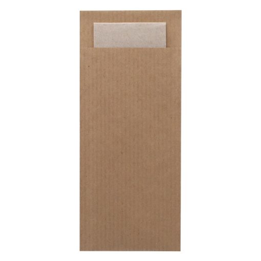 Europochette Classic Size Kraft Brown Cutlery Pouch with Kraft 2ply Napkin Pack of 500 (HX970)