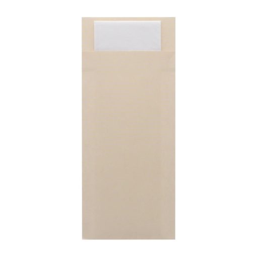 Europochette Classic Size Cream Cutlery Pouch with White 2ply Napkin Pack of 500 (HX971)