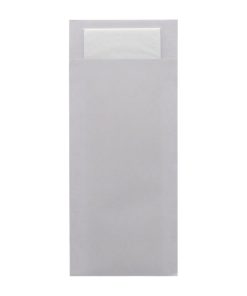 Europochette Classic Size Sea Salt Grey Cutlery Pouch with White 2ply Napkin Pack of 500 (HX972)