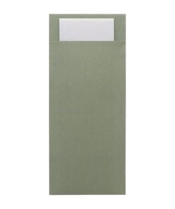 Europochette Classic Size Sage Green Cutlery Pouch with White 2ply Napkin Pack of 500 (HX973)