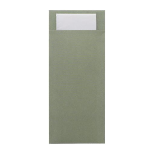 Europochette Classic Size Sage Green Cutlery Pouch with White 2ply Napkin Pack of 500 (HX973)