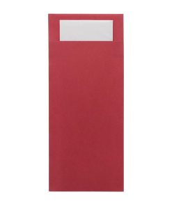 Europochette Classic Size Beet Red Cutlery Pouch with White 2ply Napkin Pack of 500 (HX975)