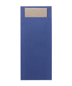 Europochette Classic Size Marine Blue Cutlery Pouch with Kraft 2ply Napkin Pack of 500 (HX976)