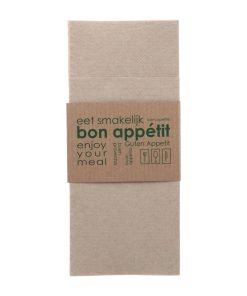 Europochette Kangaroo Fold Soft Kraft Napkins with Paper Sleeve Pack of 50 (HX983)