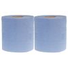 Nisbets Essentials Centrefeed Blue Roll 2-Ply - 80m Pack of 2 (HY034)