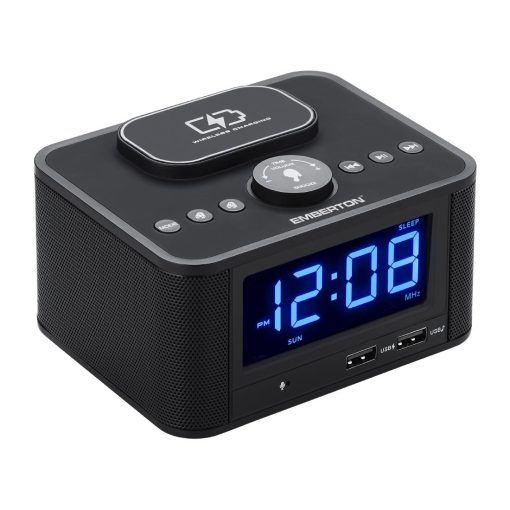 Emberton Bodmin Multi-Function Alarm Clock with Wireless Charging and Speaker (HZ529)