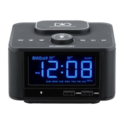 Emberton Bodmin Multi-Function Alarm Clock with Wireless Charging and Speaker (HZ529)